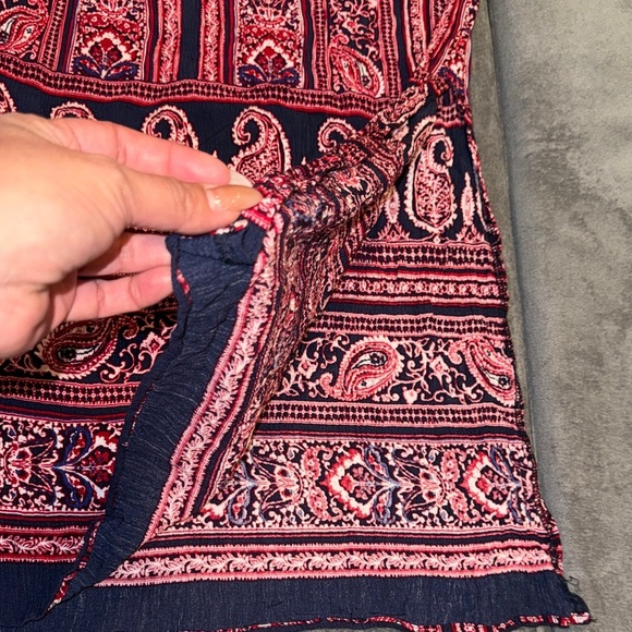 CB- Bohemian Paisley Print Maxi Skirt - Red and Blue Size Medium - Picture 9 of 10